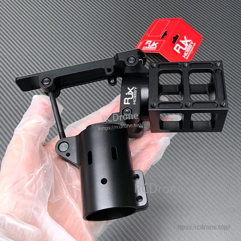 RJXHOBBY black aluminum folding side arm with hinged tube clamp and mounting frame for UAV multicopter