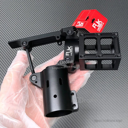 RJXHOBBY black aluminum folding side arm with hinged tube clamp and mounting frame for UAV multicopter
