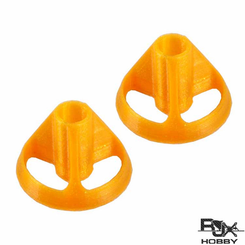 Two orange 3D-printed remote control transmitter rocker stick covers, RJXHOBBY, 2-piece set