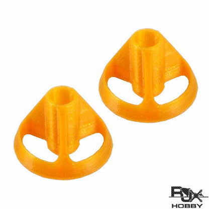 Two orange 3D-printed remote control transmitter rocker stick covers, RJXHOBBY, 2-piece set