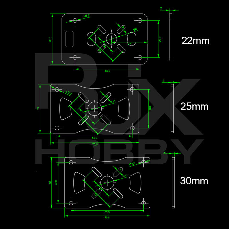RJXHOBBY 1pcs 3K Carbon Fiber Plate Motor Fixed Mount Clip Holder Bracket for 12/16/20/22/25/30mm Tube Clamp RC Drone DIY