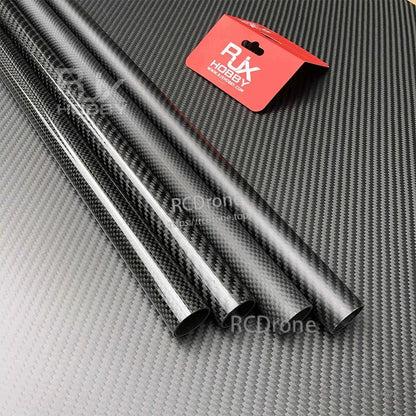 RJXHOBBY 3K carbon fiber round tube with glossy weave finish, 20mm OD x 17mm ID, 1000mm length