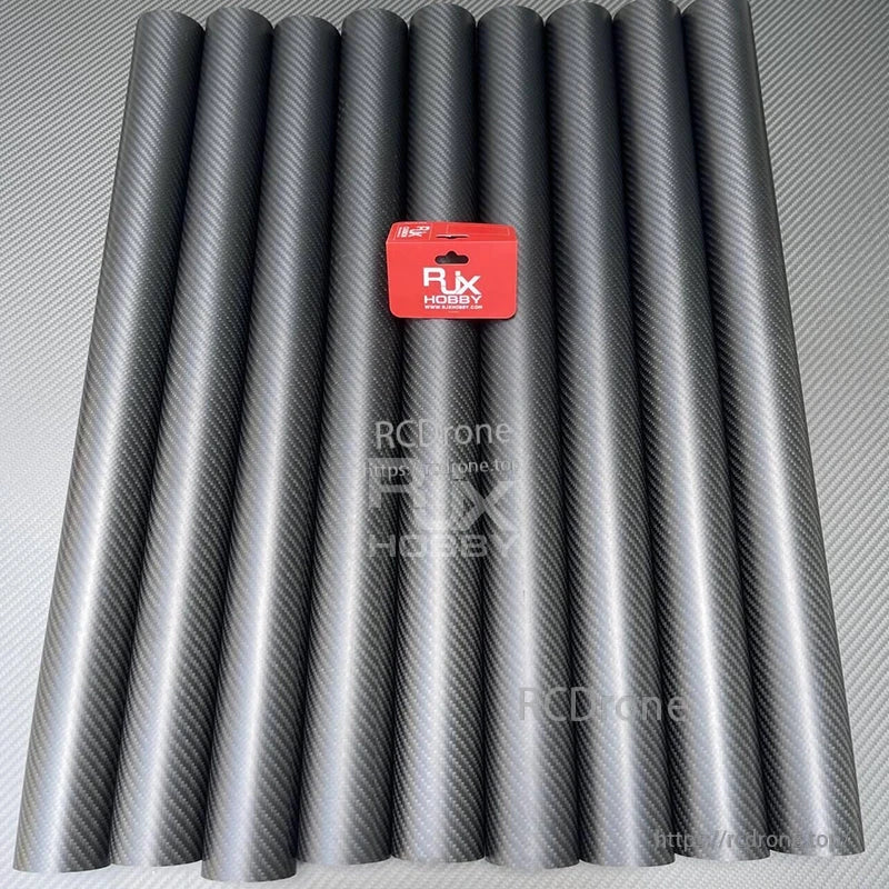 RJXHOBBY 3K carbon fiber round tube with twill weave finish, 1000mm length, 20mm OD, 17mm ID