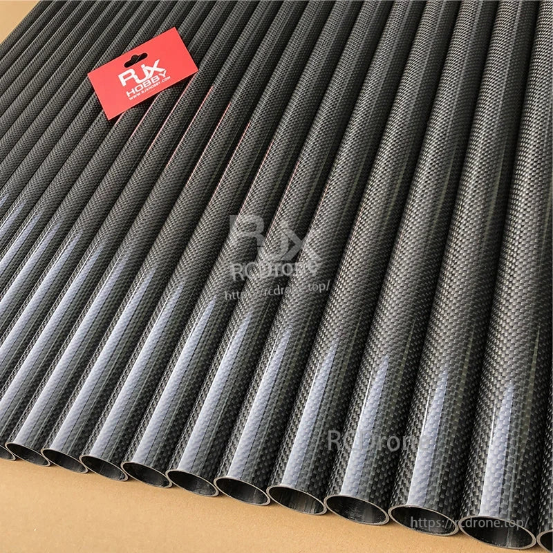 RJXHOBBY 3K carbon fiber round tube with twill weave finish, 1000mm length, 20mm OD and 17mm ID