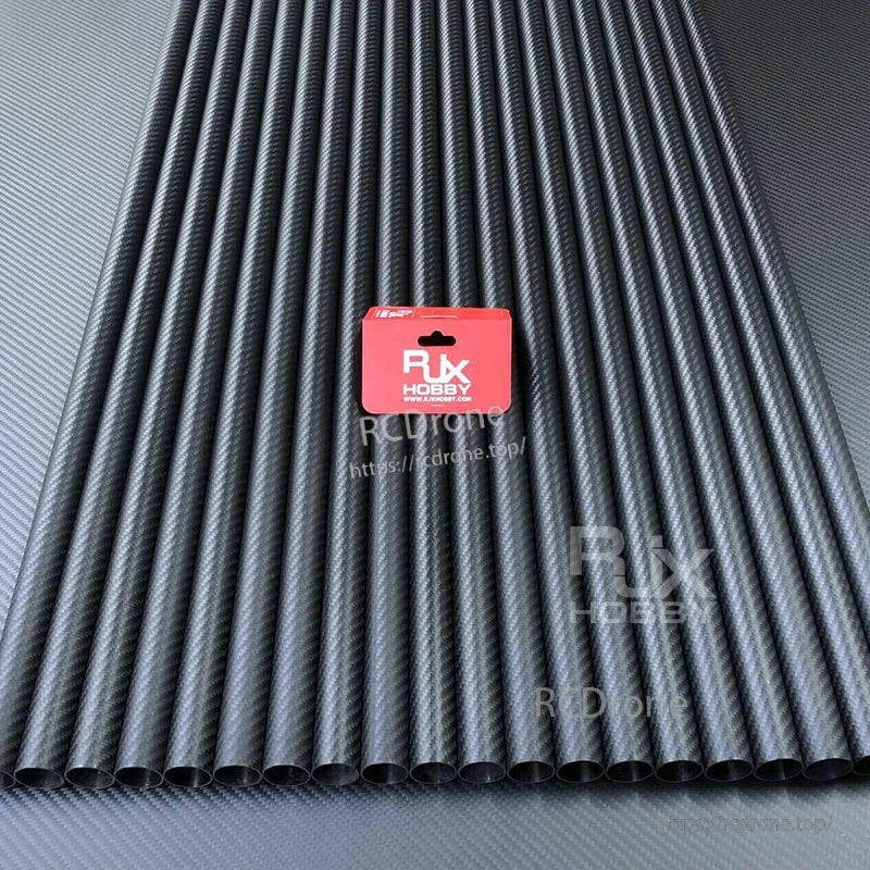 Bundle of RJXHOBBY 3K carbon fiber round tubes with twill weave finish laid side by side