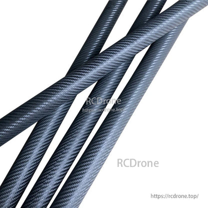 RJXHOBBY 3K Carbon Fiber Round Tube, 3K carbon fiber round tubes with woven twill finish, suitable for 1200mm-length DIY frames and supports