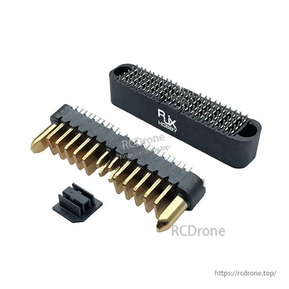 RJXHOBBY battery interface connector replacement pair with gold blade contacts and multi-pin socket (male/female)