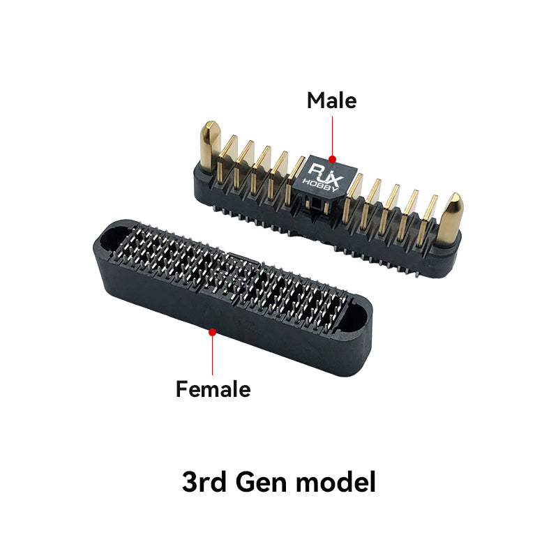 RJXHOBBY 3rd gen DJI Agras T30/T40/T50 battery interface connector pair with male and female pins