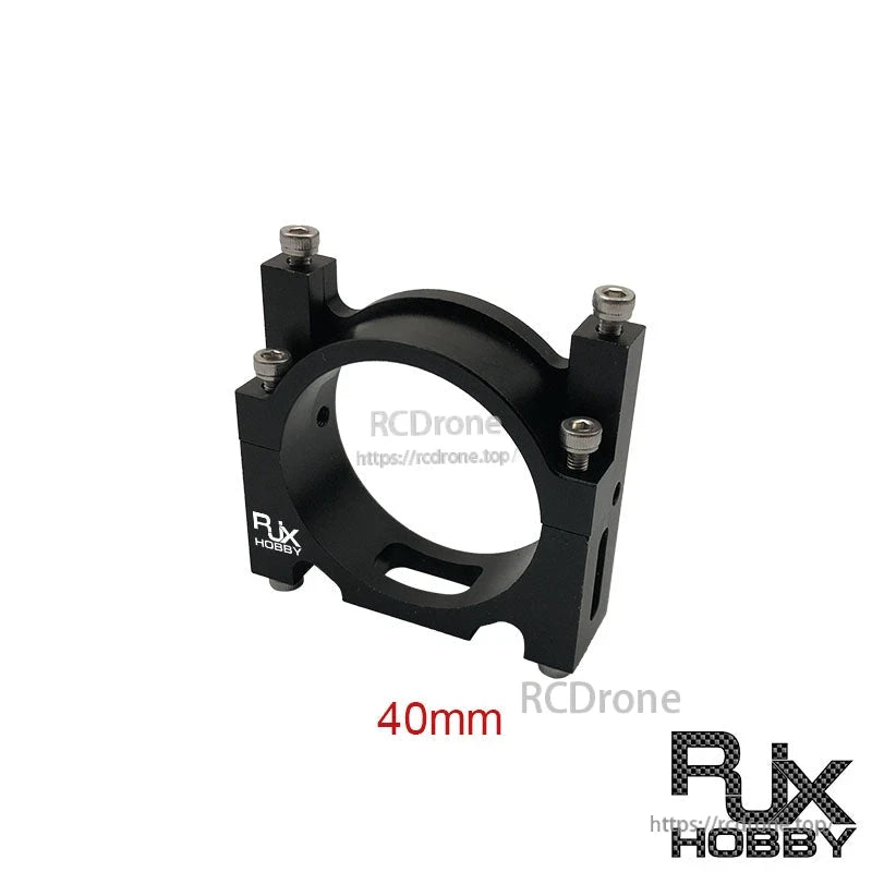 RJXHOBBY 40mm aluminum tube clamp with split ring design and four bolt posts for mounting