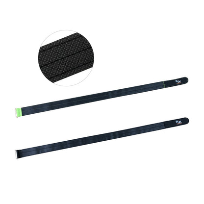 RJXHOBBY 40mm Kevlar battery strap with metal buckle and black textured grip surface, RX logo on end