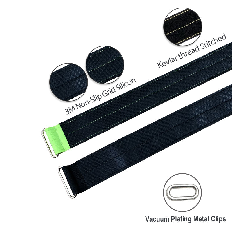 RJXHOBBY 40mm Kevlar battery strap with non-slip silicone grid and vacuum-plated metal buckle