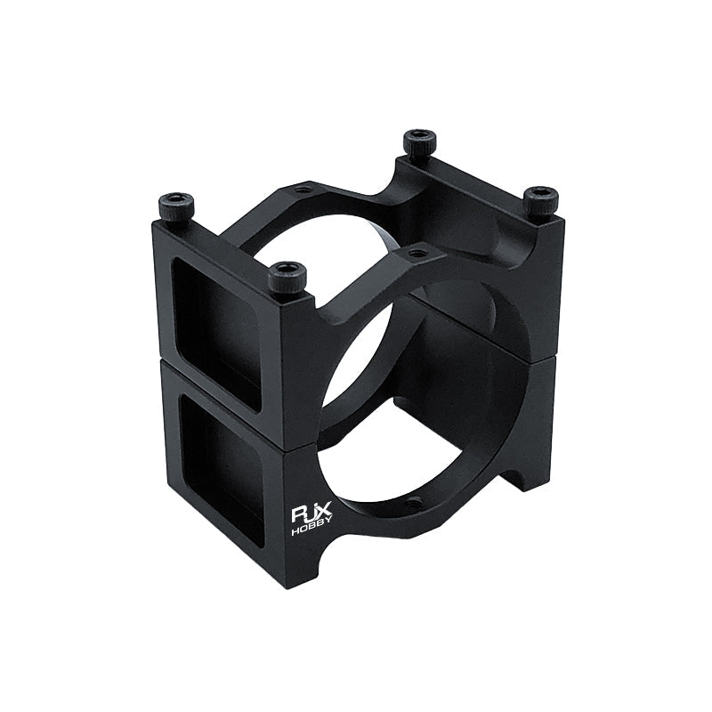 RJXHOBBY 40mm pipe clip tubing clamp with four screws, black fixed joint mount for carbon tube