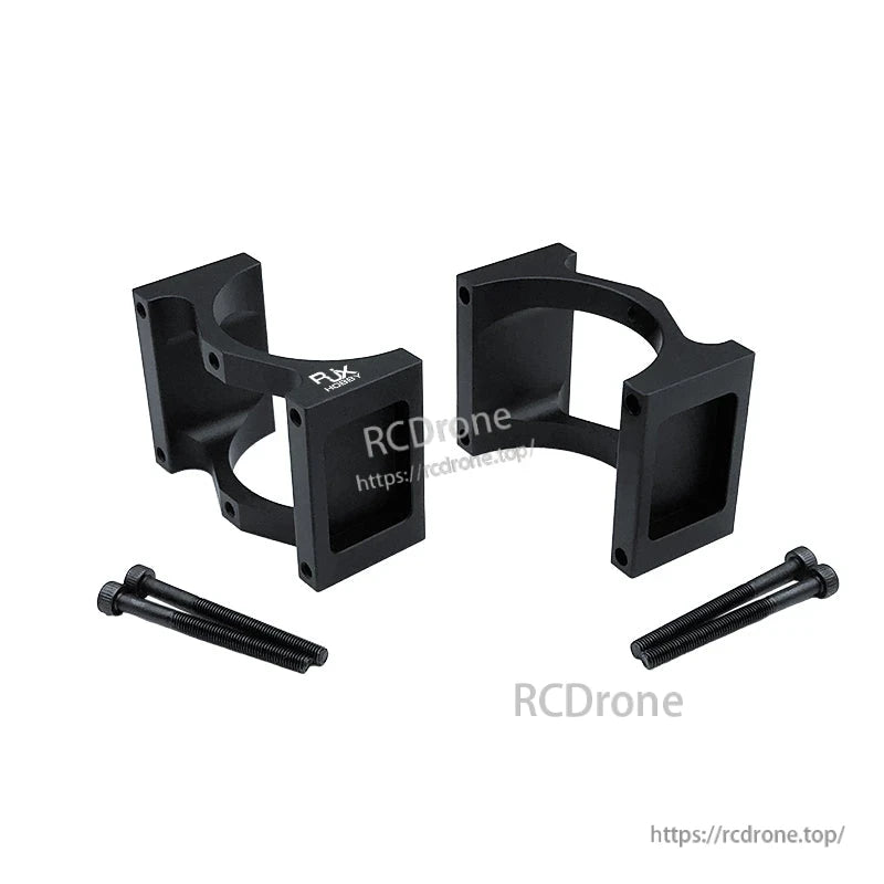 RJXHOBBY 40mm pipe clip tubing clamp set, two black carbon tube joint brackets with four screws