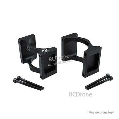 RJXHOBBY 40mm pipe clip tubing clamp set, two black carbon tube joint brackets with four screws