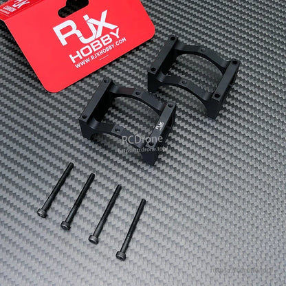 RJXHOBBY 40mm pipe clip tubing clamp set with two black brackets and four mounting screws for carbon tube