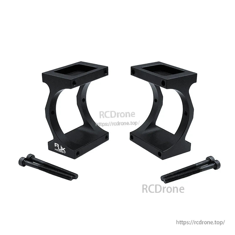 RJXHOBBY black pipe clip tubing clamp set with square top mount and four bolts for carbon tube fixing