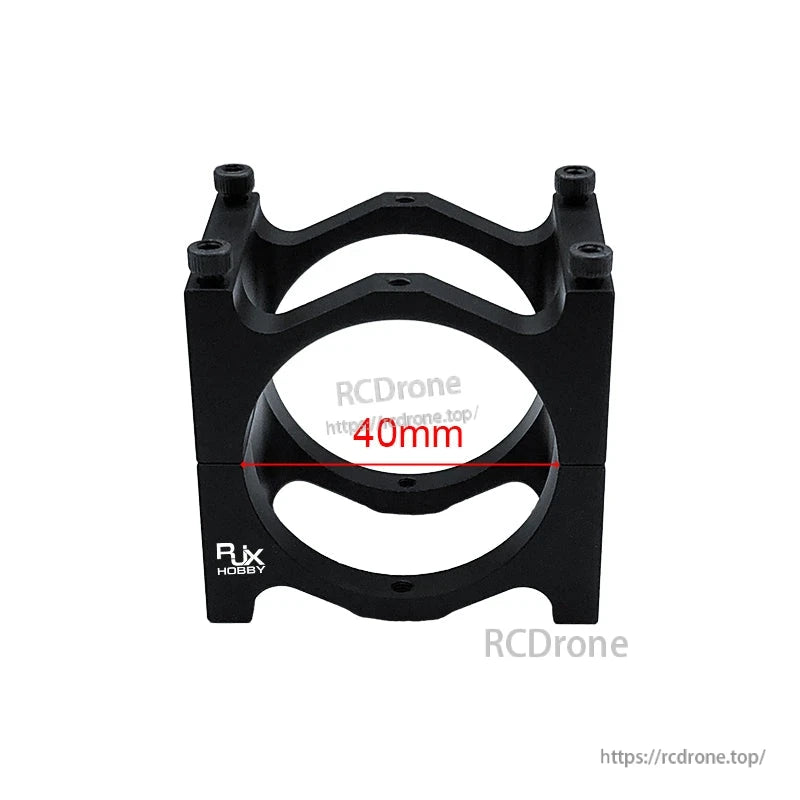 RJXHOBBY 40mm carbon tube pipe clip clamp with two-piece black mount and bolt holes