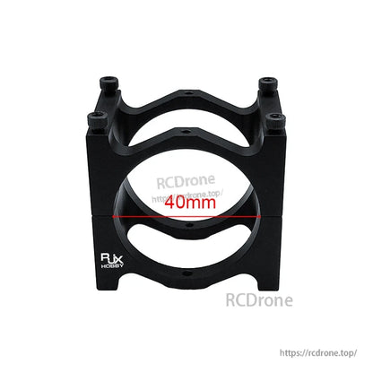 RJXHOBBY 40mm carbon tube pipe clip clamp with two-piece black mount and bolt holes