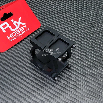 RJXHOBBY black aluminum pipe clip tubing clamp with dual round tube holders and screw fasteners