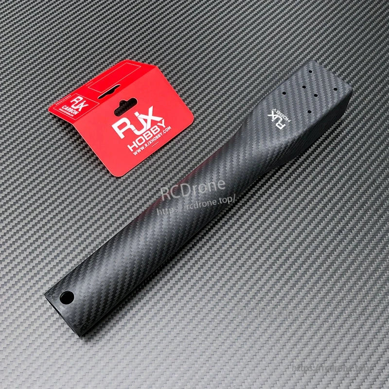RJXHOBBY carbon fiber UAV arm tube with mounting holes, 300mm long, matte weave finish