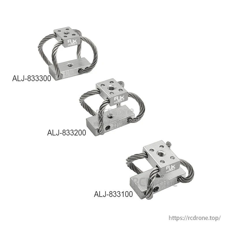 RJXHOBBY steel wire rope vibration isolator dampeners with metal mounting blocks and threaded holes for UAV gimbals