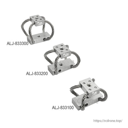RJXHOBBY steel wire rope vibration isolator dampeners with metal mounting blocks and threaded holes for UAV gimbals