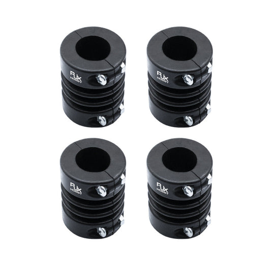 RJXHOBBY 4pcs Rubber Shock Damping Landing Gear, Set of four RJXHOBBY rubber shock damping landing gear mounts with clamp screws, black finish