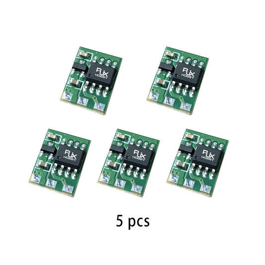 Set of 5 RJXHOBBY micro brushed RC ESC motor drive modules on small green PCBs