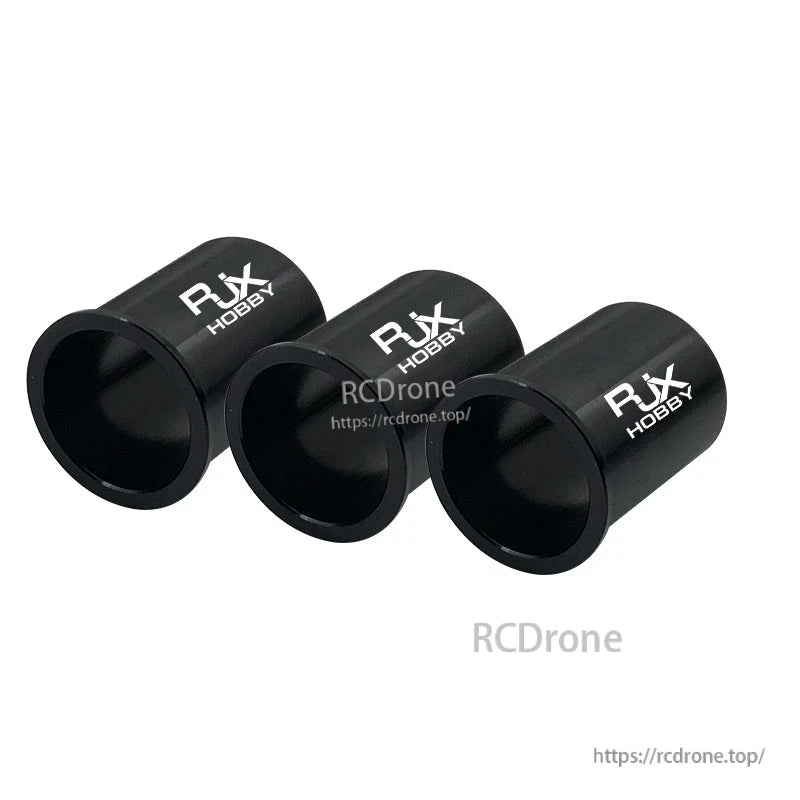 RJXHOBBY black aluminum inner protector sleeve rings for carbon tube RC landing gear, set of three