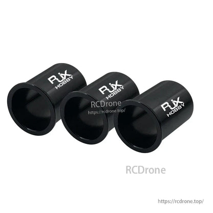 RJXHOBBY black aluminum inner protector sleeve rings for carbon tube RC landing gear, set of three