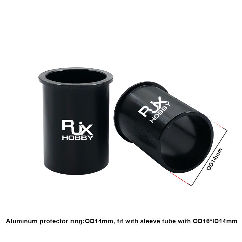 RJXHOBBY aluminum inner protector sleeve ring with flange, OD14mm, for carbon tube RC landing gear