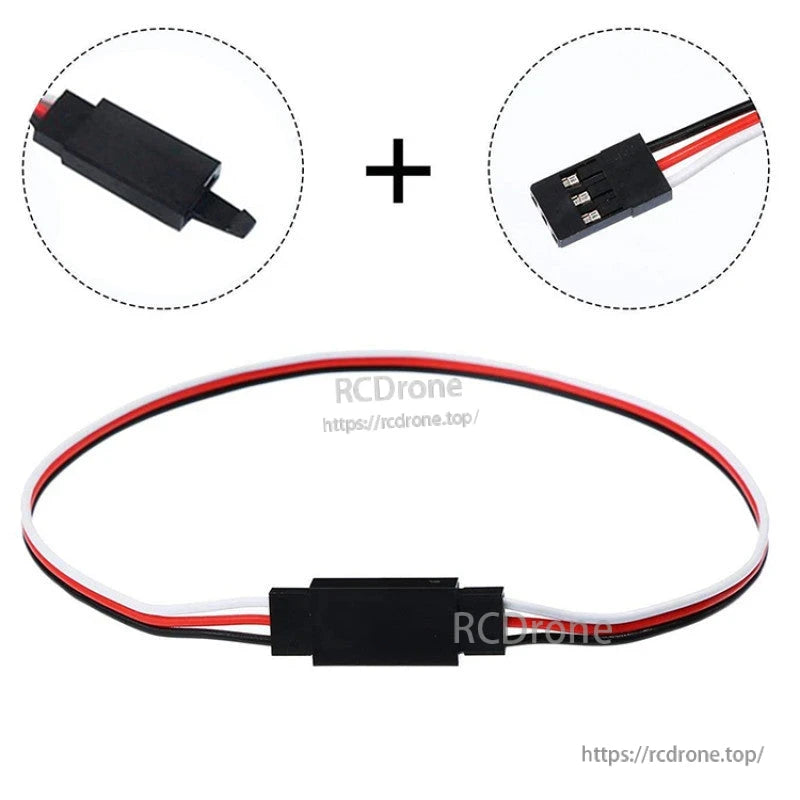RJXHOBBY 60-Core Copper Servo Extension Cable, RJXHOBBY 3-wire servo extension cable with red, white and black leads and 3-pin connector ends