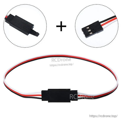 RJXHOBBY 60-Core Copper Servo Extension Cable, RJXHOBBY 3-wire servo extension cable with red, white and black leads and 3-pin connector ends