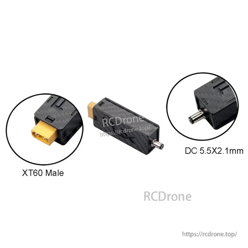 RJXHOBBY 7.4V BEC, RJXHOBBY BEC adapter with XT60 male plug and 5.5x2.1mm DC barrel connector