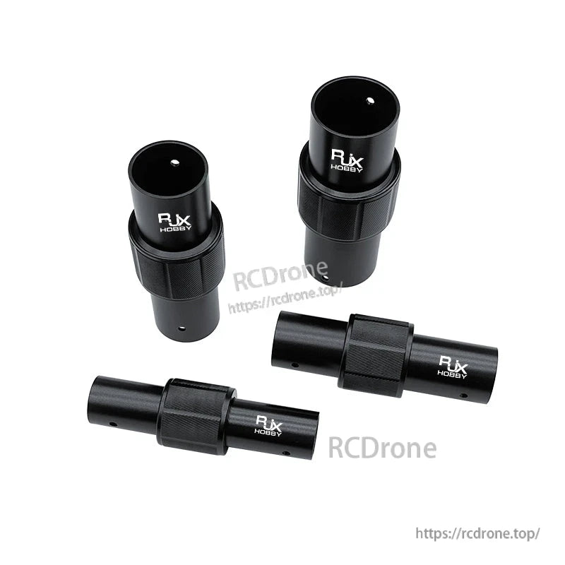 RJXHOBBY black aluminum folding arm tube joint with knurled collar and set-screw holes for FPV drone arms