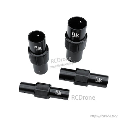 RJXHOBBY black aluminum folding arm tube joint with knurled collar and set-screw holes for FPV drone arms