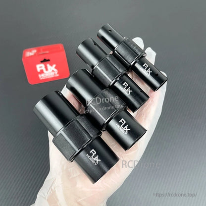 RJXHOBBY black aluminum folding arm tube joint clamps with knurled locking rings for FPV multirotor drone arms