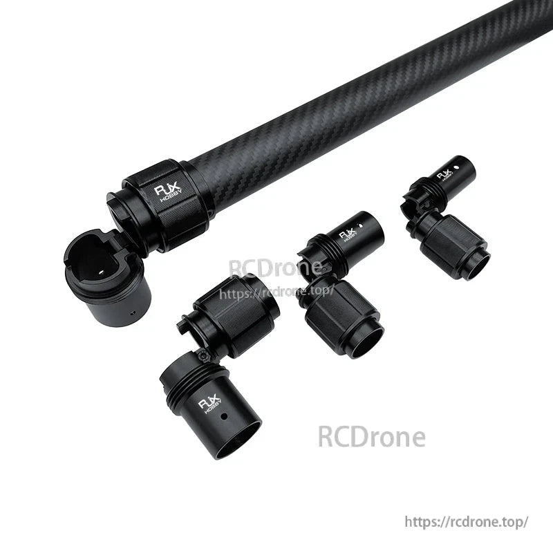 RJXHOBBY aluminum folding arm tube joint connectors for FPV multirotor drone arms, black alloy clamps
