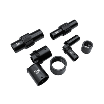 RJXHOBBY black aluminum alloy folding arm tube joint set with threaded locking collars for FPV multirotor drone arms