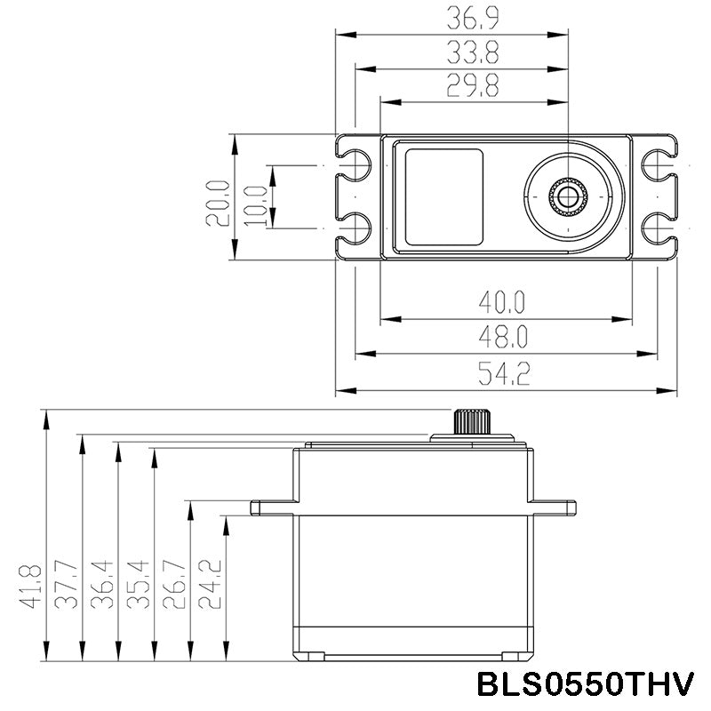RJXHOBBY Brushless Digital High Voltage Standard tail Servo BLS0550THV for helicopter (L40xW20xH37mm)
