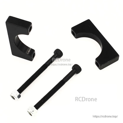 RJXHOBBY Black Anodized Aluminum Pipe Clamp, Black anodized aluminum pipe clamp set with two half clamps and two bolts with nuts
