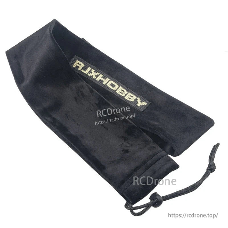 RJXHOBBY Blades and Propeller Protection Cover, RJXHOBBY blade and propeller protection cover, black fabric sleeve with drawstring and stitched logo tag
