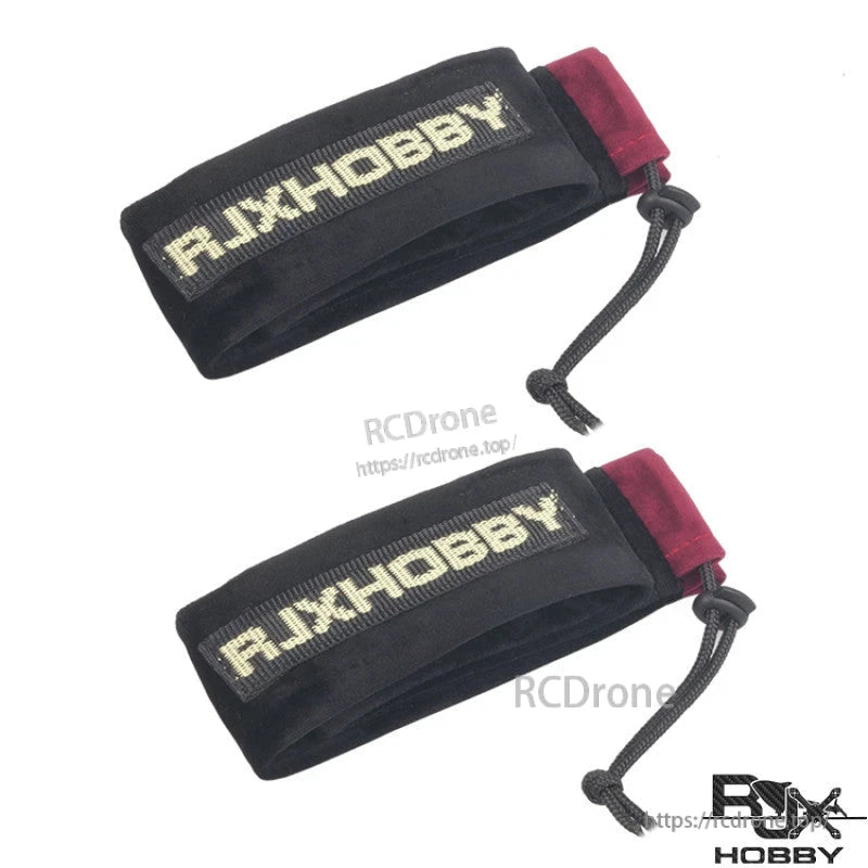 RJXHOBBY Blades and Propeller Protection Cover, Pair of RJXHOBBY blade and propeller protection covers, black fabric sleeves with red ends and drawstring closure