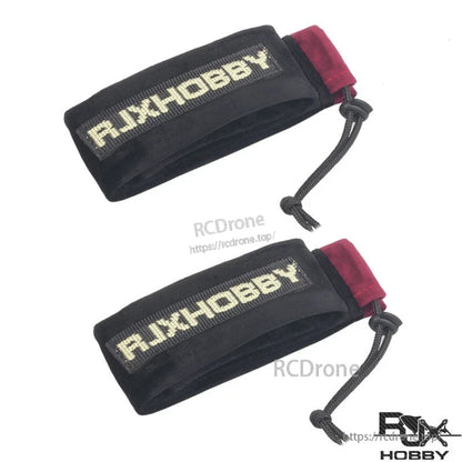 RJXHOBBY Blades and Propeller Protection Cover, Pair of RJXHOBBY blade and propeller protection covers, black fabric sleeves with red ends and drawstring closure