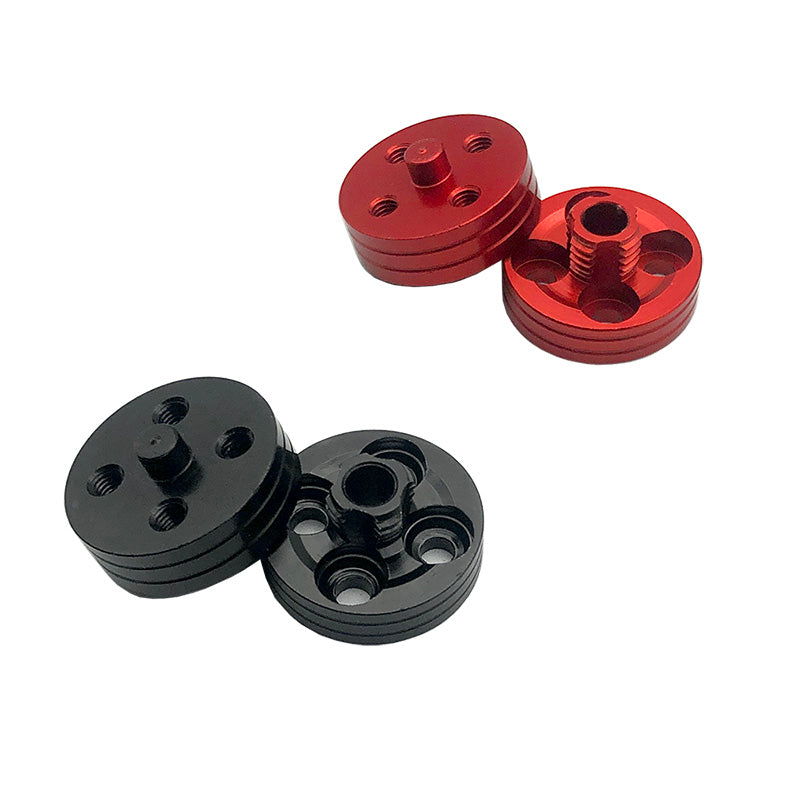 Red and black RJXHOBBY CW/CCW quick release propeller mounts with threaded center posts and bolt holes