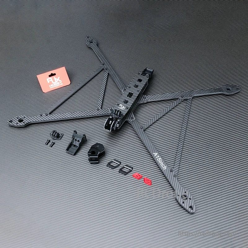RJXHOBBY Carbon Fiber 15 Inch FPV Frame, RC frame kit for large-sized FPV racing drones with long endurance, suitable for 14+ years old enthusiasts.