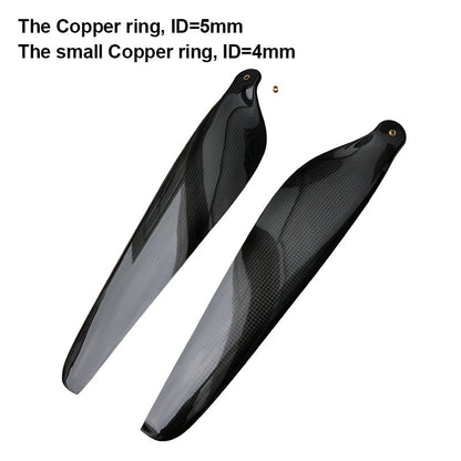 RJXHOBBY carbon fiber folding propeller blades with copper rings, 5mm and 4mm ID bushings