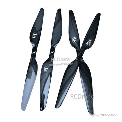 RJXHOBBY carbon fiber propeller set with glossy weave finish and multi-hole mounting hub