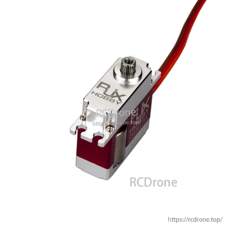 RJXHOBBY FS0391THV Digital HV Mid Tail Servo, RJXHOBBY FS0391THV digital HV tail servo with metal case, spline output shaft, and 3-wire lead