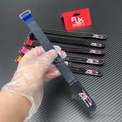 RJXHOBBY Kevlar battery straps with metal buckle and colored pull tabs for RC battery mounting